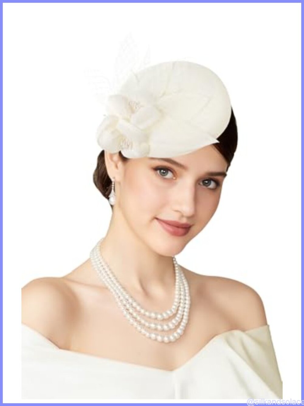 Sinamay Fascinator Hat Pillbox Flower Beads Derby Wedding Tea Party